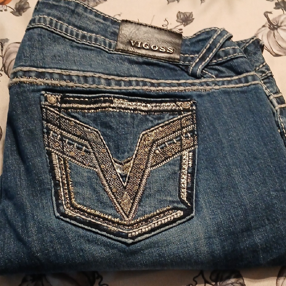Vigoss Women's Denim Jeans with Silver Stitching